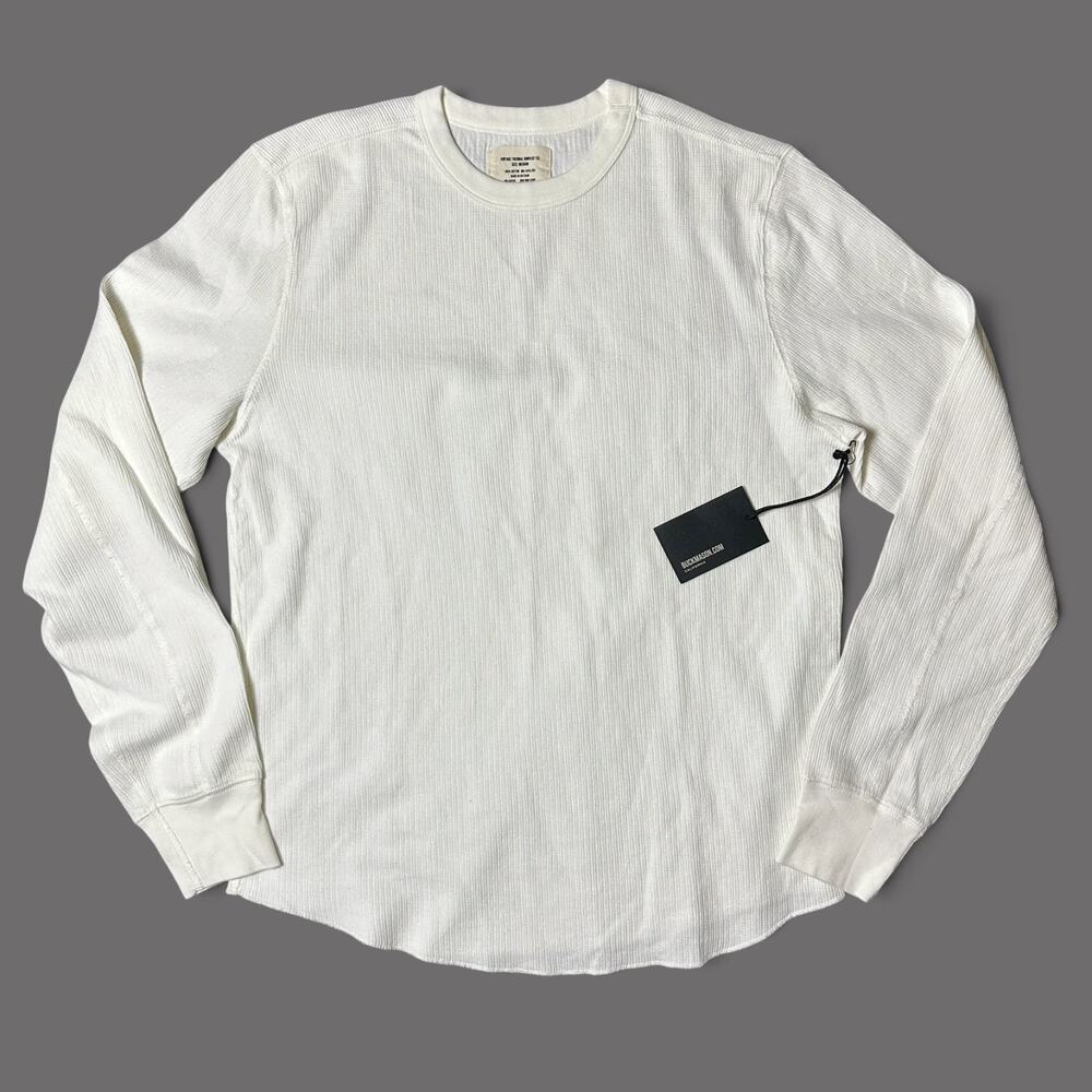 Buck Mason Vintage Thermal Surplus Tee Mens Size M Natural Waffle Crew Neck NWT